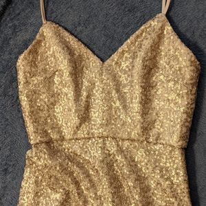 Gold Sequined Amsale dress Size 2